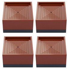 咪咪購物 家具防滑墊高塊/增高座/方形墊高塊 8.2 x 8.2 x 4.8cm, 4個, 棕色