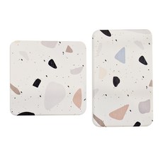 Caldo 卡朵生活 月球印象石磨紋珪藻土2件組, 多色, 1組