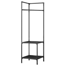 mohe 木暉居家 北歐風簡約轉角置物衣帽掛架 1.92kg, 黑色