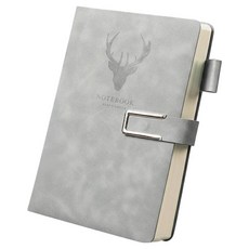 TODAY LIVING A5 鹿萬年人造皮革精裝磁吸日誌 CD_OST_NE00, 灰色(CD_OST_NE011G), 1個