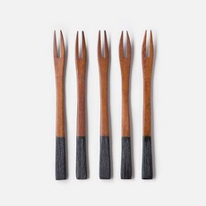 니코트 우드 투톤 티포크, 혼합 색상, 5개입