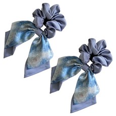 더플로우커머스 감성 고급 유화느낌 새틴 스크런치 2p