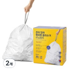 담다비닐 [국내생산] 끈이 있어 편리한 분리수거 비닐봉투 100p, 30L, 2개