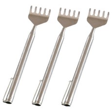 에스에스 5단 접이식 휴대용 스테인레스 효자손 50cm, 실버, 3개