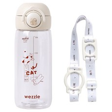 Wezzle Tritan 單鍵式水瓶, 奶油白, 480ml, 1個
