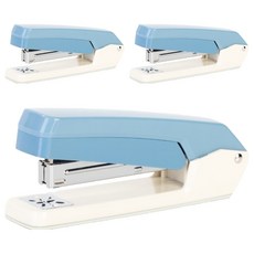 deLi 得力 粉彩雙色旋轉式訂書機 0434, 3個, 藍色