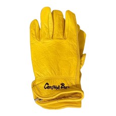 Camping Bar 牛皮真皮工作手套, 黃色, 1雙