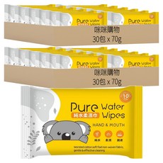 咪咪購物 純水濕紙巾, 雙密封, 不連抽設計, 10抽, 14x18cm, 60包, 70g