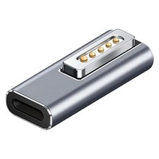ANTIAN Macbook磁吸充電轉接器 magsafe2充電轉接頭 PD快充/蘋果筆電充電 L頭, 29mm, 鐵灰色, 1個