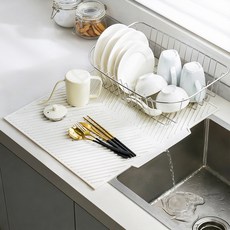 코멧 실리콘 식기건조 매트 중형, 1단, 화이트, 1개