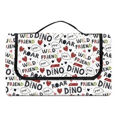 超聲波三層厚防水野餐墊, 塗鴉字母 白色, 150 x 200cm