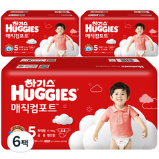하기스 매직컴포트 밴드형 기저귀 남녀공용, 5단계, 264매