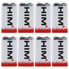 HIM 9V 6LF22 鹼性電池, 1入, 8個