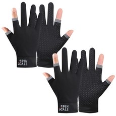 Spinscale 摩托車網眼騎行外送夏季手套 雙手 2件組, 黑色