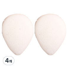 헤오르 곤약 목욕 스펀지 물방울, 화이트, 4개, 1개입