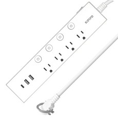 Kinyo 五開四插USB延長線 3孔 CGU-3549, 2.7m, 白色, 1條