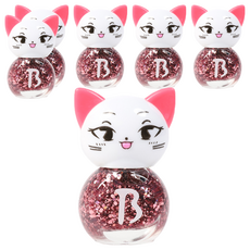 바블리 키즈네일 냥이 스티커형식 어린이매니큐어, 핑크블링핑, 6개