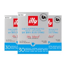 illy 意利 低咖啡因烘焙阿拉比卡即溶咖啡粉, 1g, 30條, 3盒
