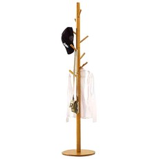 4MERIT 木頭圓形衣帽架, 棕色