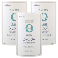 KUMANO 熊野油脂 無添加洗髮精 補充包 450ml, 日本原裝進口, 無香料無著色無防腐劑, 3包