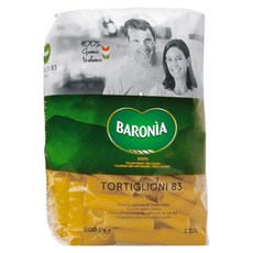 BARONIA 巴羅尼亞 橫紋水管麵 100% 杜蘭小麥粉製作, 500g, 1包