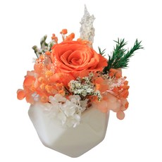 Scent Basket 人造單枝玫瑰永生花桌花, 珊瑚色