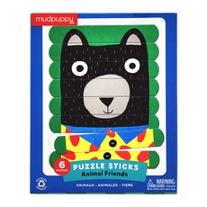 Mudpuppy 排排拼圖棒 動物夥伴, 1盒, 24片