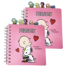 Heemangnote Peanuts 史努比索引筆記本, 粉紅色, 2個