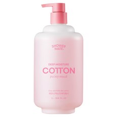 샤워메이트 딥모이스처 코튼 바디워시 피오니머스크향, 1L, 1개