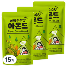 [쿠팡수입] 군옥수수맛 아몬드, 200g, 15개