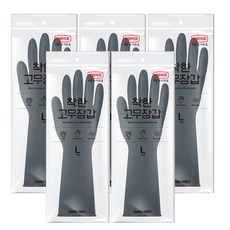 롯데이라이프 착한 고무장갑, 다크그레이, 대(L), 5세트