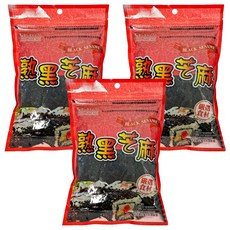 耆盛食品 熟黑芝麻 嚴選食材 涼拌小菜/壽司/飯糰適用, 220g, 3包