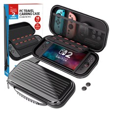 JOYTRON Nintendo Switch 2旅行收納旅行收納包+Joy-Con保護套 2入組, 黑色, 1個, SW2-CARRY03