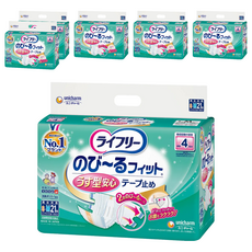 Lifree 來復易 彈性腰圍 魔術氈黏貼型 紙尿褲, S-M 腰圍56-106cm, 21片, 6包