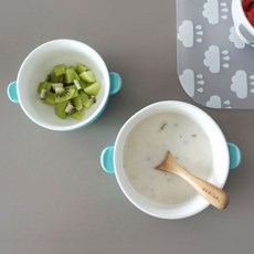 DOHO 孩童雙柄碗 S號+M號, 霧面薄荷綠, 1組