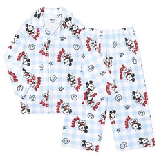 mollimelli friends 兒童迪士尼米奇趣味格紋睡衣上下套裝