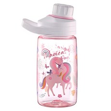 Tritan 旋蓋兒童水壺，450ml 運動水杯, 粉紅獨角獸, 1個