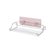 PMU 必美優 3T隨您貼功能掛勾系列 低置物架 免釘免鑽 不損牆面 安裝簡易 不留殘膠, 1個, 銀色