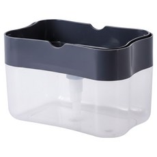 小麥購物 按壓洗潔精給皂盒 L1072, 1個, 透明色 + 黑色