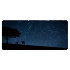 Noble Moon感性遊戲鍵盤長墊, 1個, 夜空下的鹿
