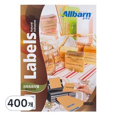 올바른 크라프트라벨 레이저 잉크젯공용 2X6 AL212KR, 12칸, 400개