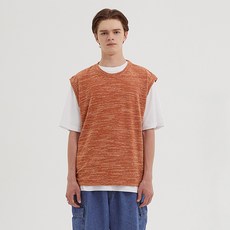 Knitted 男士混搭寬鬆圓領背心