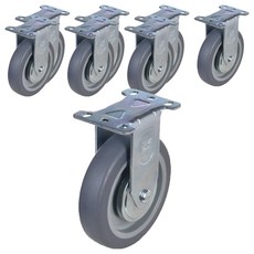 티렉스캐스터 고정 캐스터 바퀴 155 x 64 x 95 mm 저소음 GRAY P505R-4, 8개