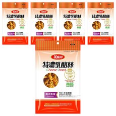 美味田 特濃乳酪絲 義式香辣 100%牛乳煉製, 60g, 5包
