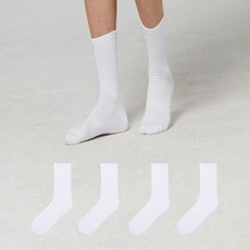 Actifit 日常無痕運動毛圈中筒襪4雙組, 1套, 白色, 白色, 白色, 白色