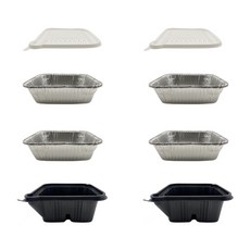 핫쿡볼 발열 도시락 알루미늄 용기 내통 4p + 외통 2p + 뚜껑 2p + 발열제 4p, 135g, 1세트