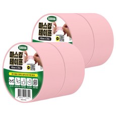 스코라 종이 마스킹 테이프 핑크 48mm x 30m, 4개