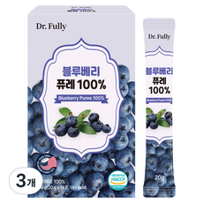 닥터풀리 블루베리 퓨레 100% 14p, 3개, 280g