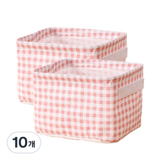 미네뜨 코튼 패브릭 바구니, 핑크, 10개