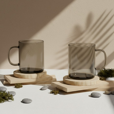 LIVING MATE Tritan 防摔馬克杯 480ml, 2個, 煙灰色